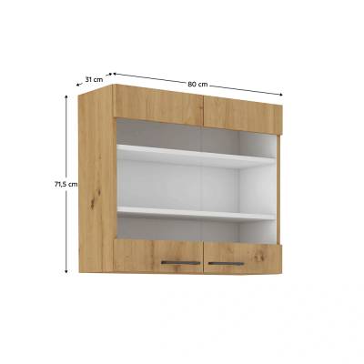 Горен шкаф с витрина Monro 80 cm