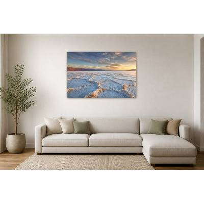 Obraz na plátně – Solná pláň při nízkém slunci 135 × 90 cm