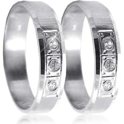 Zlatnictví Zlatíčko Snubní prstýnky bílé zlato 04.K26