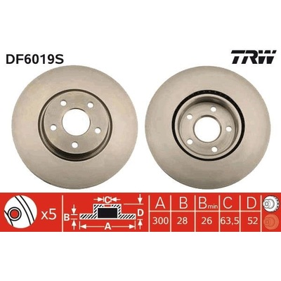 Brzdový kotúč (cena za 1ks) TRW DF6019S