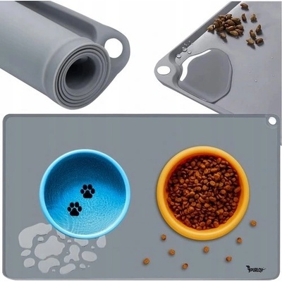 Purlov 24295 Podložka pod psí misku protiskluzová silikonová 60 x 45 cm šedá – Zboží Mobilmania