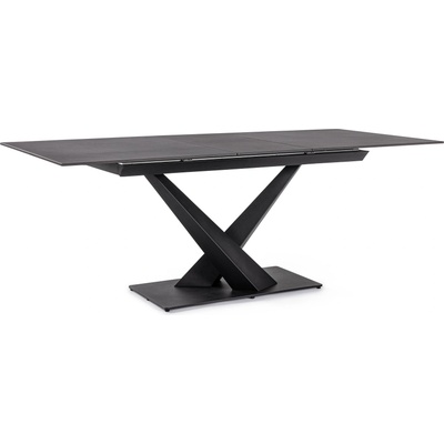 Bizzotto Трапезна разтегателна маса Johannes, 160-200x90 см, черна, мраморен ефект (0731276)