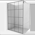 Mexen Kioto Душ преграда Walk-in 140 x 200 см, черна решетка 8 мм, хром - 800-140-101-01-77 (800-140-101-01-77)