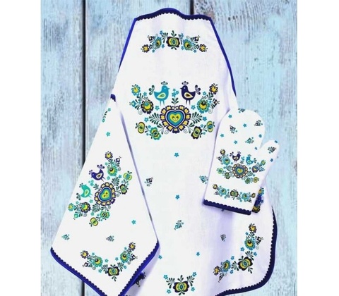 Praktik zástera folklór modrá