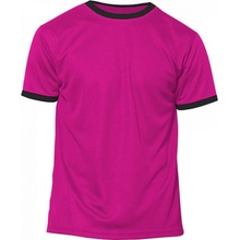 Nath sportovní tričko Action s kontrastem na límci a manžetě růžová fuchsiová fluorescentní černá