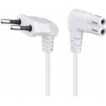 goobay Kabel síťový 2pinový,CEE 7/16(M) - IEC320 C7, oba konektory 90°, 5m, bílý (97357) - 19.92.0145