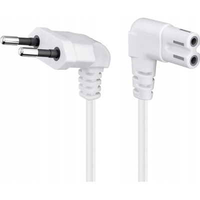 goobay Kabel síťový 2pinový,CEE 7/16(M) - IEC320 C7, oba konektory 90°, 5m, bílý (97357) - 19.92.0145