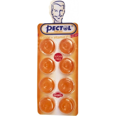 Pectol-pomerančový drops s vit.C blistr 8 kusů