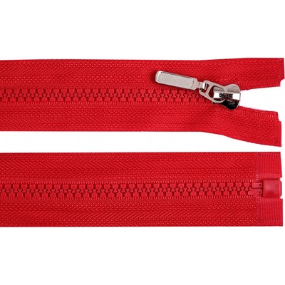 Prima-obchod Kostěný zip No 5 délka 80 cm s ozdobným jezdcem, barva 148 červená