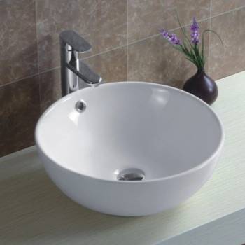 Image 1 of Inter Ceramic Умивалник за баня Трейси Ф43см, бял за мебел или плот (icb 873)