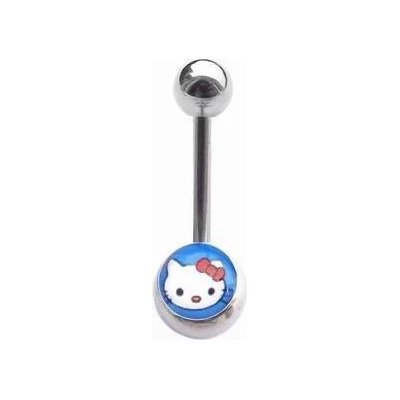 Šperky4U piercing do pupíku banánek kočička Hello Kitty BS01024