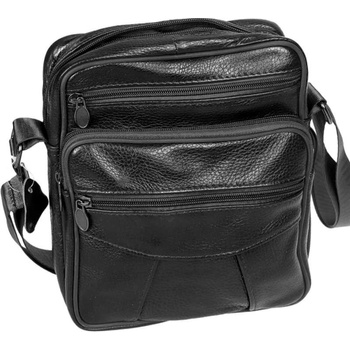 Taška cez rameno kožená 4017 čierna