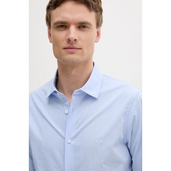 Giorgio Armani Памучна риза Armani Exchange в синьо със стандартна кройка с класическа яка XM000714 AF13207 (XM000714.AF13207)