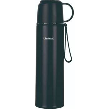 Rosberg Термос Rosberg R52010F black, 0.5л. , неръждаема стомана, двуслойна вакуумна изолация, капак чаша, черен (R52010F black)