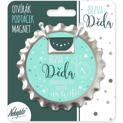 Nekupto DC7 Otvírák na pivo, podtácek - Bezva děda