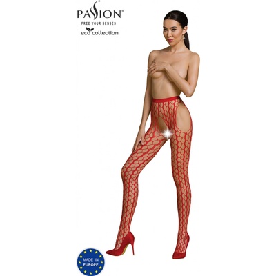 Passion Erotické punčochové kalhoty ECO S007 red