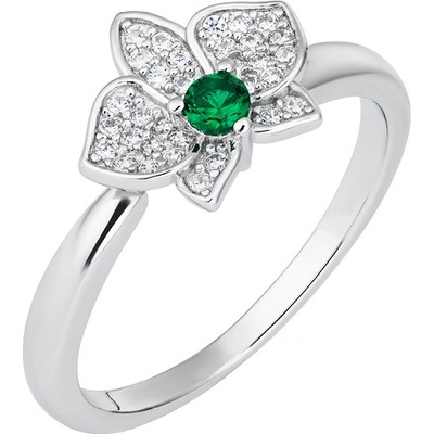 Preciosa Stříbrný prsten Evergreen s kubickou zirkonií Preciosa emerald 5442