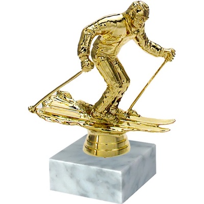 Soška lyžař sportovní pohár 11,7 cm zlatá výška 11,7 cm