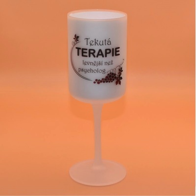 Nekupto Vtipná sklenice na víno s potiskem Tekutá terapie 440 ml