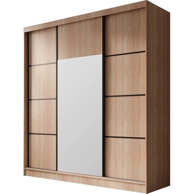 Sconto KEREN 215 x 200 cm dub sonoma/čierna