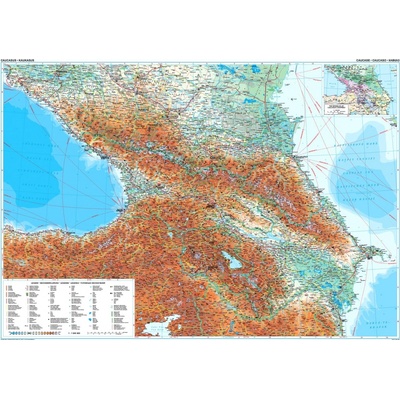 Gizi Map Kavkaz - nástěnná mapa 117 x 83 cm Varianta: bez rámu v tubusu, Provedení: laminovaná mapa v lištách
