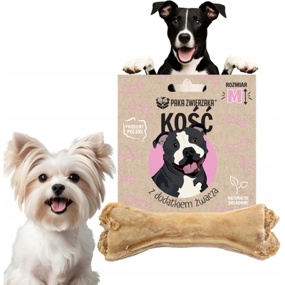 Paka Zwierzaka Kosť s prídavkom bachora M 12 cm maškrta pre dospelých psov 55 g