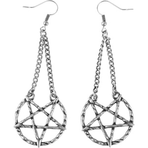 KILLSTAR обеци KILLSTAR - Broken Seal Pentagram - Сребро - KSRA009540