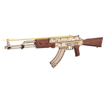 Robotime Rokr Drevené mechanické 3D puzzle AK-47 Rifle 315 ks