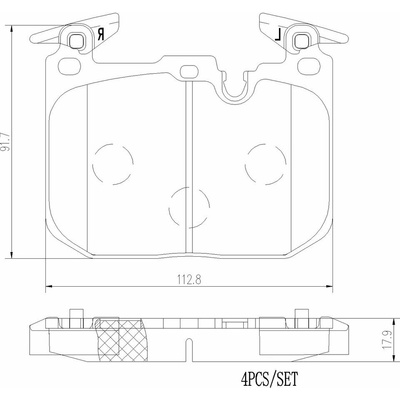Sada brzdových platničiek kotúčovej brzdy BREMBO P06096NX