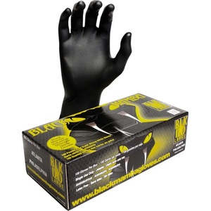 BLACK MAMBA GLOVES XL Черни нитрилни ръкавици 100 бр. кутия (BLM05008)