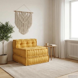 vidaXL Модулен диван, жълт, 70x70x54, плат (4019038)