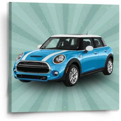 Sablio Obraz Mini sedan Zelené pozadí - 110x110 cm