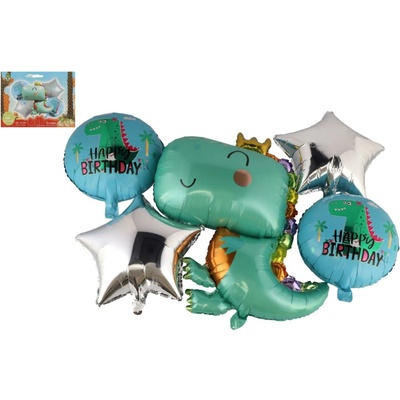 Teddies Sada balónik/balonky 5ks nafukovací dinosaurus