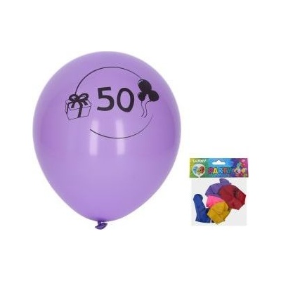 Wiky Nafukovací balón 30 cm sada 5 balónov s číslom 50