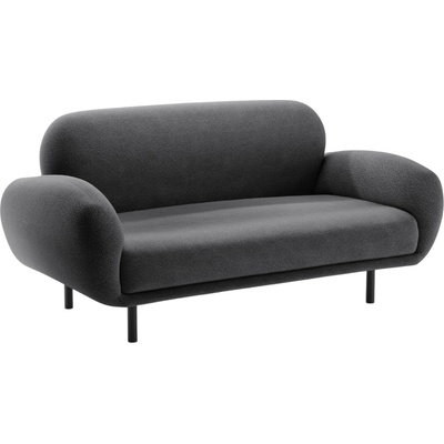 Micadoni Tmavě šedá bouclé dvoumístná pohovka Poppy 148 cm