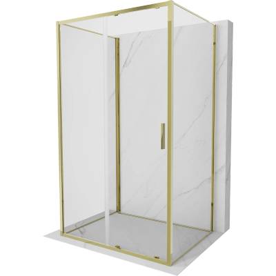 Mexen Exo-3S трислойна плъзгаща се душ кабина 155 x 90 cm, прозрачна, златна (8151-155-090-50-00-3S)