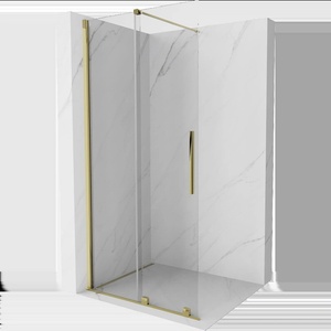 Mexen Velar плъзгаща се душ стена Walk-in 90 x 200 см, прозрачна 8 мм, златна (871-090-000-03-50)