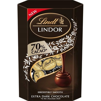 Lindt Bonboniéra Lindor pralinky Hořká čokoláda 70% 200 g