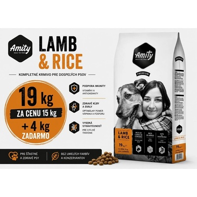 Amity Premium Dog Adult Lamb & Rice 19 kg