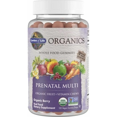 Garden of Life Organics Prenatálne žuvacie mutivitamíny z organického ovocia 120 gumídkov