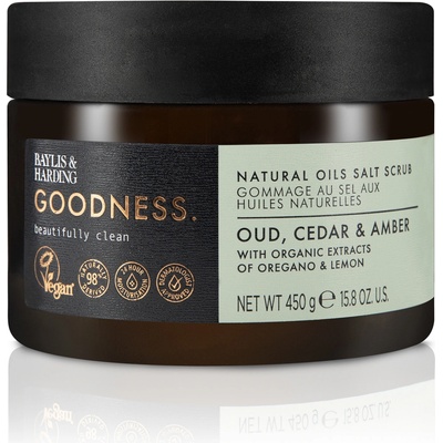 Baylis & Harding Goodness Oud Cedrové dřevo & Ambra tělový peeling 450 g