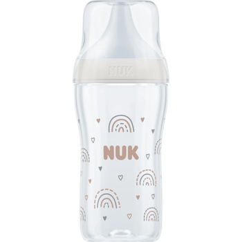 Nuk Perfect Match Шише РР 260мл. със силиконов биберон за хранене M, 3+ мес. Дъга (10216015)