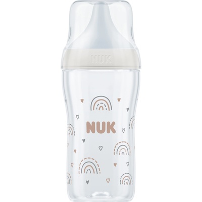 Nuk Perfect Match Шише РР 260мл. със силиконов биберон за хранене M, 3+ мес. Дъга (10216015)