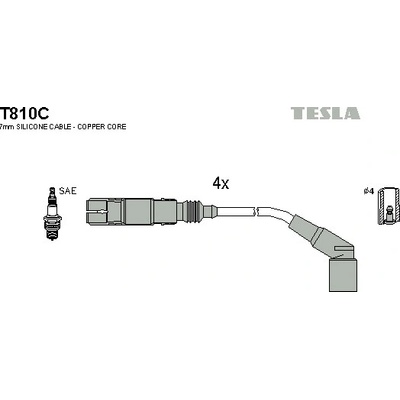 Sada zapaľovacích káblov TESLA T810C