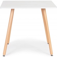 Odkládací stolek ModernHome Nábytek do obývacího pokoje čtvercový 80 x 80 x 73 cm bílý