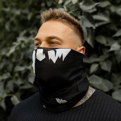 Multifunkčný nákrčník Iron Aesthetics Skull black Čierna
