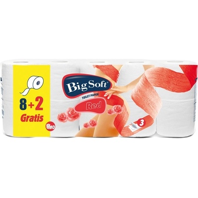 Big Soft Red bílý 3-vrstvý 10 ks