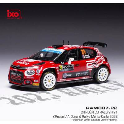 IXO Citroen C3 Rally2 Rallye Monte Carlo 2023 21 Rossel Dunand 1:43