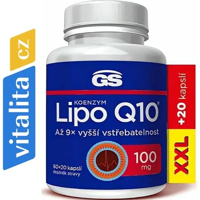 GS Koenzym Lipo Q10 100 mg XXL 60 + 20 kapslí