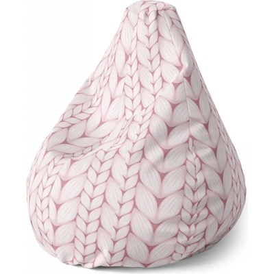 Sablio Sedací vak Pear Starorůžové pletení Sablio 70 x 95 x 15 cm